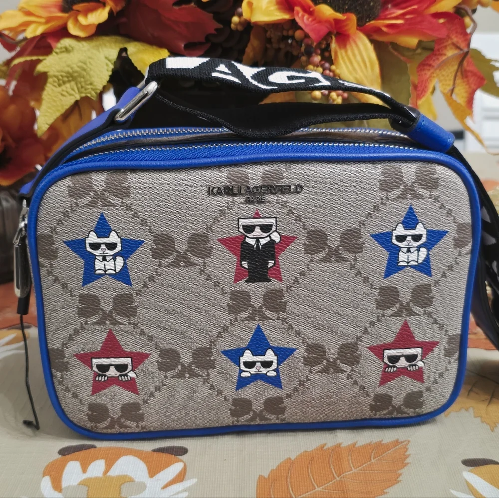 Karl Lagerfeld Star Pattern Crossbody Bag - Picture 3 of 7